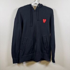PLAY Comme des Garcons Heart Logo Zip Up Hoodie Black Unisex XL